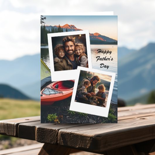 Happy Vatertag Foto Template Camping Thema Karte