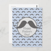 Happy Vatertag - Fun Mustache Muster Postkarte (Vorne/Hinten)