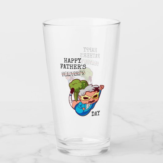 Happy Vatertag Funny Farter Joke Glas (Vorderseite)