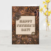 Happy Vatertag Gears Steampunk Industrial Karte (Gelbe Blume)