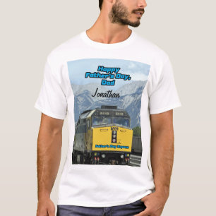 Happy Vatertag Gelbe Eisenbahn Motor T-Shirt