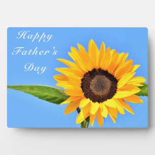 Happy Vatertag - Gelbe Sonnenblume auf blauem Himm Fotoplatte