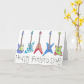 Happy Vatertag Gitarrenkarte Karte (Gelbe Blume)