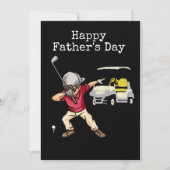 Happy Vatertag Golfer versuchen schwarz    Feiertagskarte (Vorderseite)