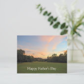 Happy Vatertag Golfplatz Sunset Vater Postkarte (Stehend Vorderseite)