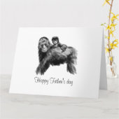 Happy Vatertag Gorilla mit Baby Karte (Gelbe Blume)