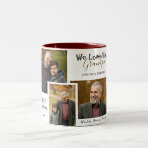 Happy Vatertag, Großvater Drei Foto Zweifarbige Tasse