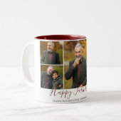 Happy Vatertag, Großvater Fünf Foto Zweifarbige Tasse (Vorderseite Links)