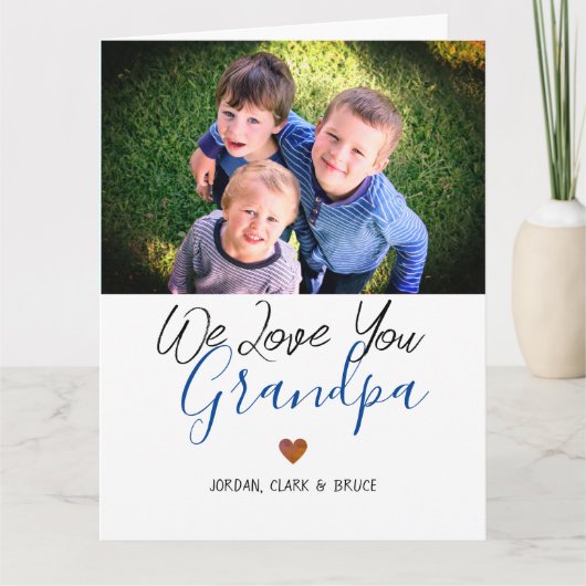 Happy Vatertag, Großvater zwei Foto Karte (Vorderseite)