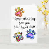 Happy Vatertag Haustier Katze Vierbeiner Kind Karte (Gelbe Blume)