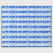 Happy Vatertag hellblaue Hintergrundfarbe Geschenkpapier (Flach)