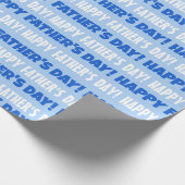 Happy Vatertag hellblaue Hintergrundfarbe Geschenkpapier (Ecke)