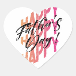Happy Vatertag Herz-Aufkleber