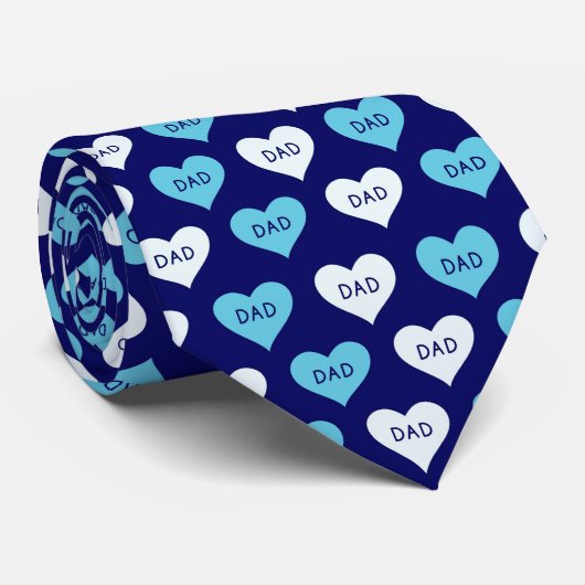 Happy Vatertag Herz Formen Daddy Liebe Krawatte (Gerollt)