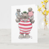 Happy Vatertag Hippos Card Karte (Gelbe Blume)