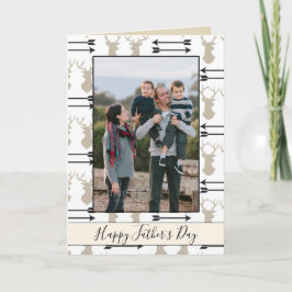 Happy Vatertag Hirschkopf und Pfeile Foto Karte