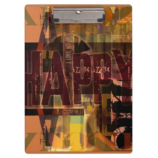 Happy Vatertag Ich Liebe mein Vater Zwischenablage Klemmbrett (Vorderseite)