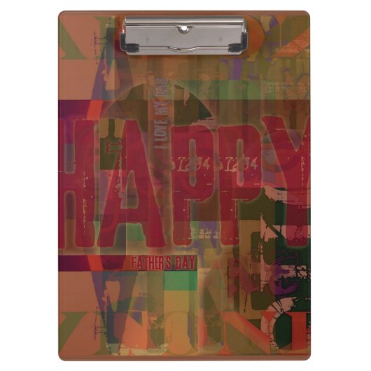 Happy Vatertag Ich Liebe meinen Vater Zwischenabla Klemmbrett (Vorderseite)