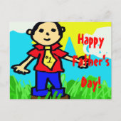 Happy Vatertag in "Crayon" Postkarte (Vorderseite)