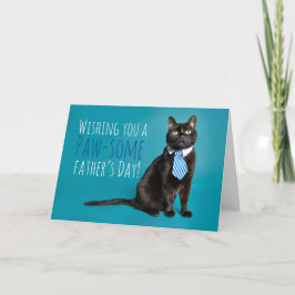 Happy Vatertag Katze in Krawatte Spaß Feiertagskarte