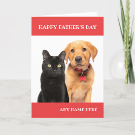 Happy Vatertag Katze Individuelle Name Feiertagskarte