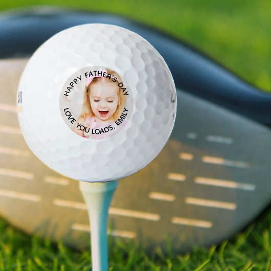 Happy Vatertag Liebe | PERSONALISIERTES FOTO Golfball