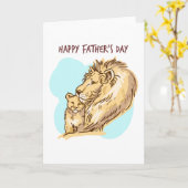 Happy Vatertag Löwe und Cub Karte (Gelbe Blume)