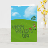 Happy Vatertag Mähen Gras Karte (Gelbe Blume)