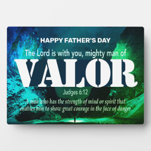 Happy Vatertag MIGHTY MAN OF VALOR Richter 6:12 Fotoplatte