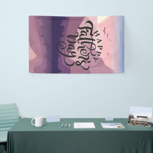 Happy Vatertag mit Berg Plaque Banner (Messeveranstaltung)