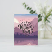 Happy Vatertag mit Berg Plaque Postkarte (Stehend Vorderseite)