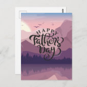 Happy Vatertag mit Berg Plaque Postkarte (Vorne/Hinten)