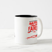 Happy Vatertag mit Racing Red Car Zweifarbige Tasse (VorderseiteRechts)