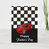 Happy Vatertag mit Rennwagen zum Vater