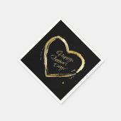 Happy Vatertag Modernes Design Goldenes Herz Serviette (Ecke)