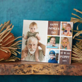Happy Vatertag Mohn 5 Foto Collage Wood Fotoplatte (Seite)
