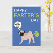 Happy Vatertag Mops Hund Farter Joke Card Karte (Gelbe Blume)