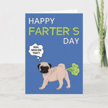 Happy Vatertag Mops Hund Farter Joke Card