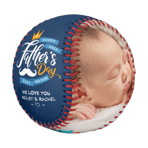 Happy Vatertag Navy Blue Typografie Baseball