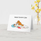 Happy Vatertag Niedlich Ginger Cat and Man Karte (Gelbe Blume)