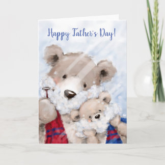 Happy Vatertag, niedlicher Bärenpapa und Sohn rasi Karte
