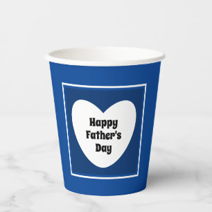 Happy Vatertag Niedliches blaues Herz der Navy Pappbecher