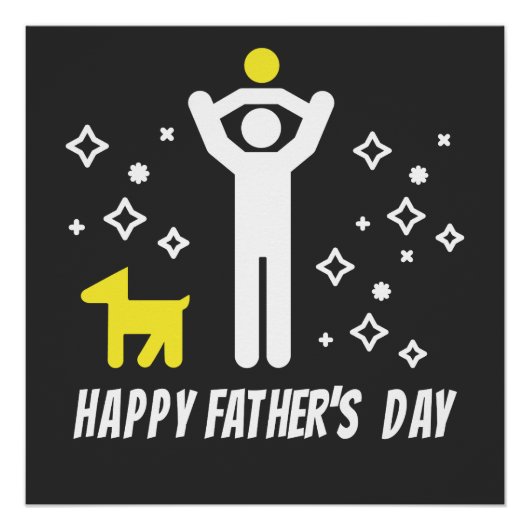 Happy Vatertag niedliches Design Poster (Vorderseite)