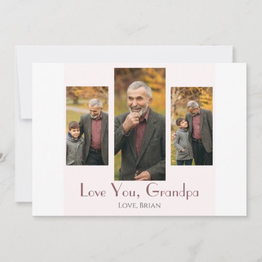 Happy Vatertag, Opa drei Foto Feiertagskarte (Vorderseite)