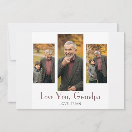 Happy Vatertag, Opa drei Foto Feiertagskarte (Vorderseite)