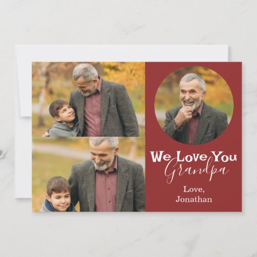 Happy Vatertag, Opa drei Foto Feiertagskarte (Vorderseite)