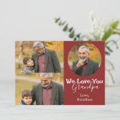 Happy Vatertag, Opa drei Foto Feiertagskarte (Stehend Vorderseite)