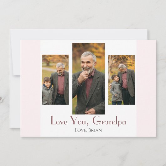 Happy Vatertag, Opa drei Foto Feiertagskarte (Vorderseite)
