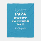 Happy Vatertag Papa Script Familie nennt Chic Fleecedecke (Vorderseite)