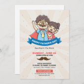 Happy Vatertag Party Einladung (Vorne/Hinten)